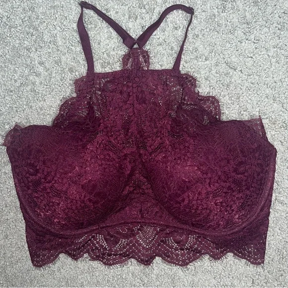 Victoria Secret Pink | Lace High Neck Push Up Bralette Women's Size M - Picture 7 of 8